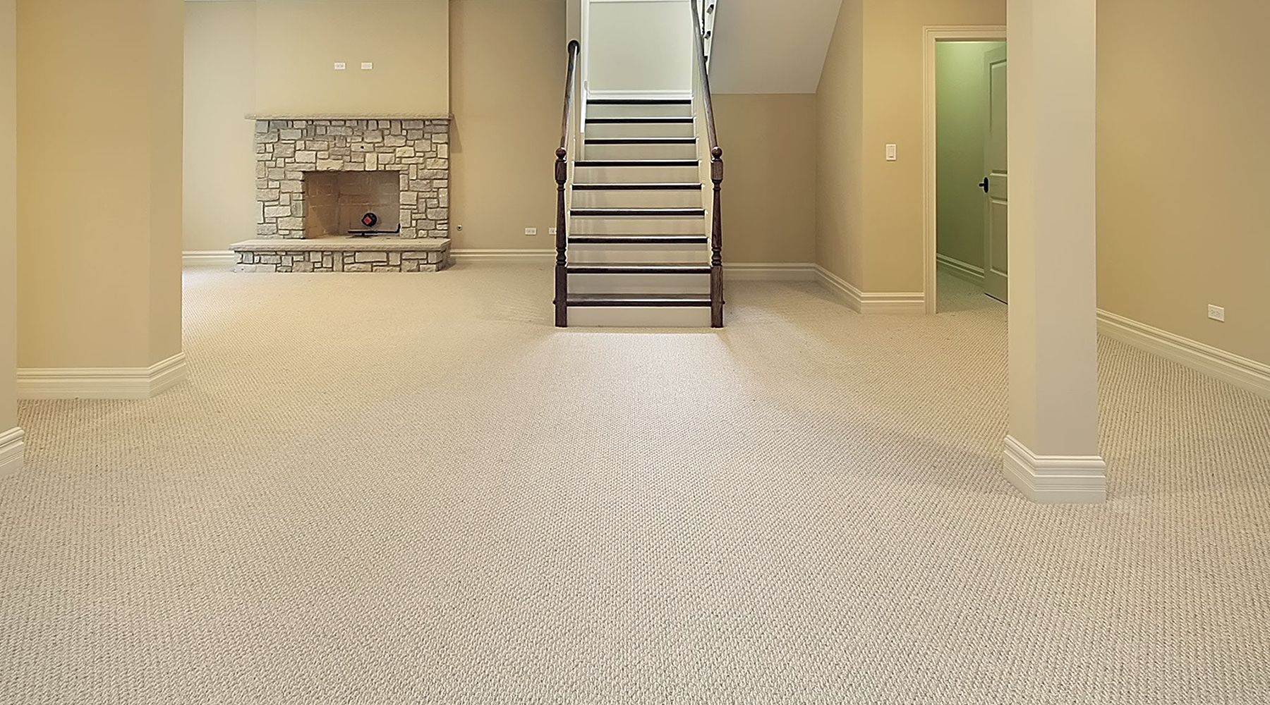 Soft wall-to-wall carpet in a warm neutral tone