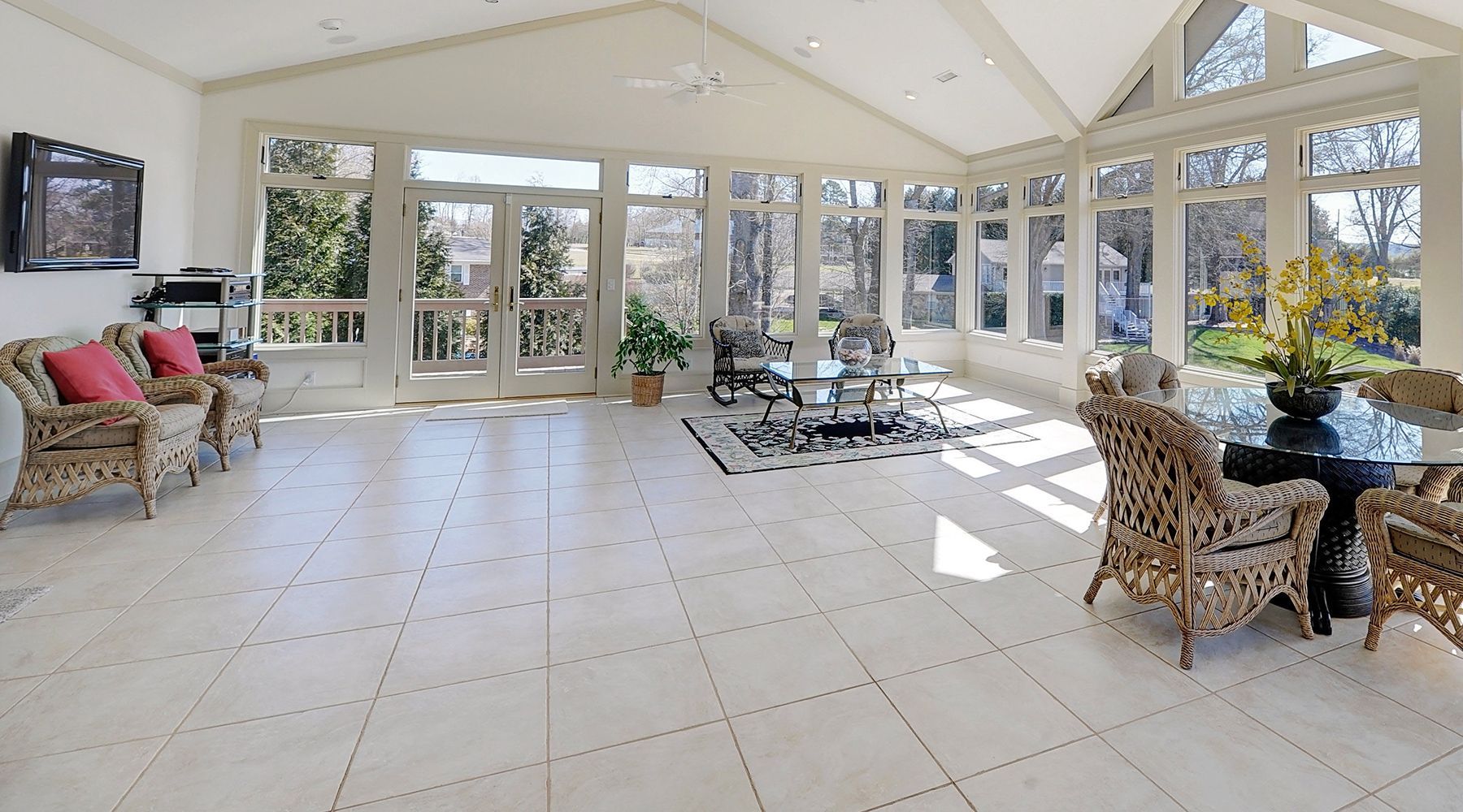 Tiled floor in a residential kitchen